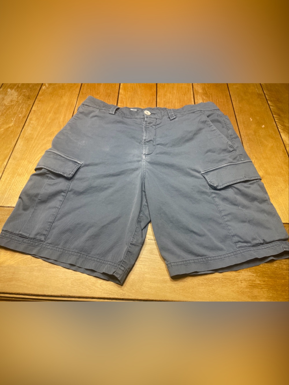 Brunello Cucinelli Gabardine Bermuda Cargo Shorts Blue/Gray Size EU48/US32